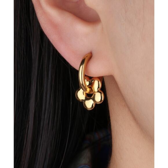 Studs Puffy Daisy Hoop Earrings - One Size - Picture 4 of 8